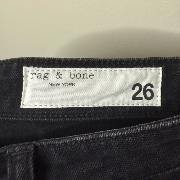 RAG & BONE Dre Low-Rise Baggy Boyfriend Cropped Black Edgy Grunge Denim Jeans - Picture 8 of 11